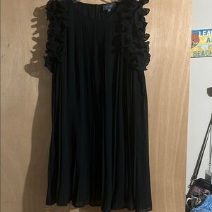 Hudson Gray Elegant Black Ruffle Sleeve Dress